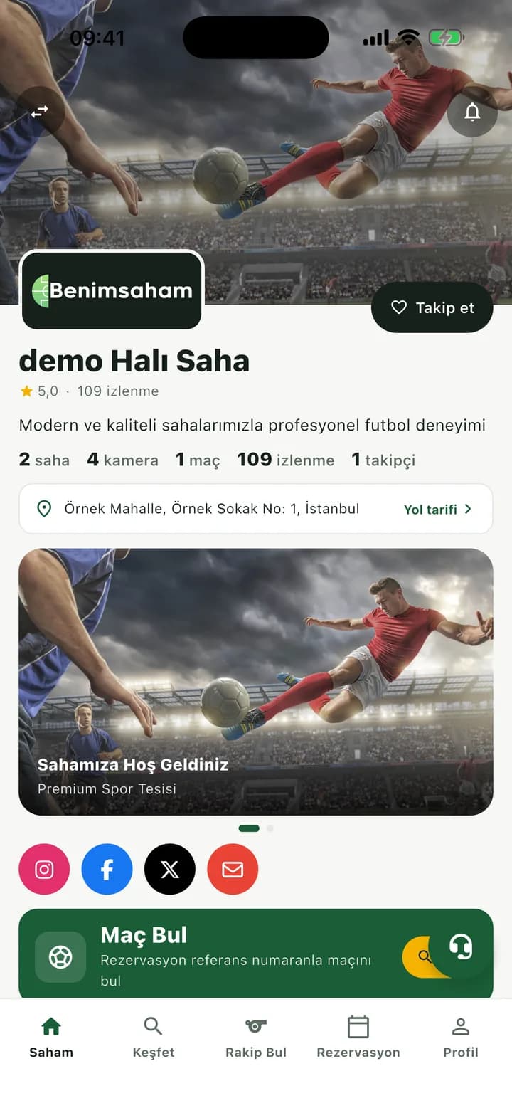 Benimsaham saha profili ekranı