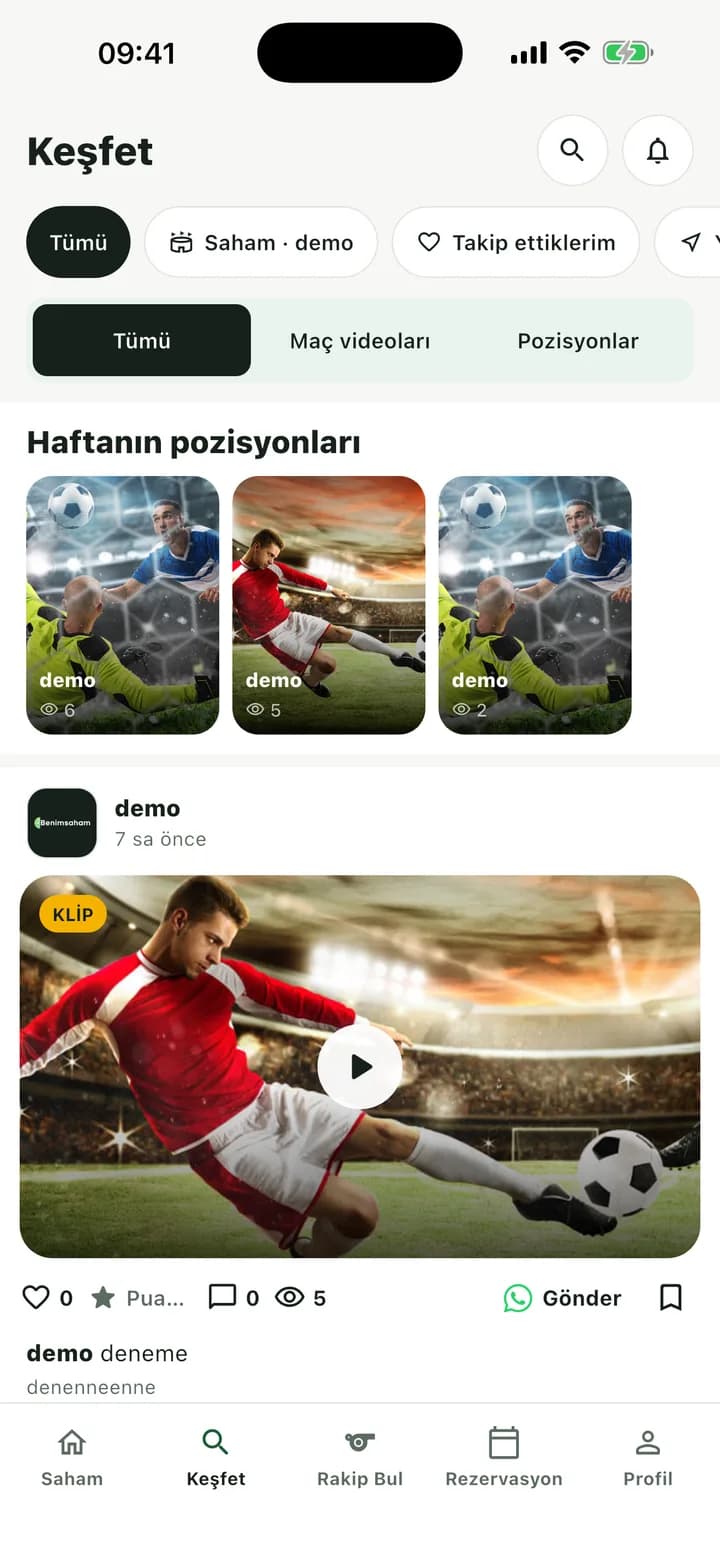 Benimsaham keşfet akışı